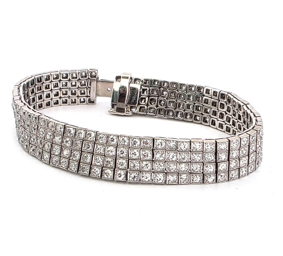 Three-strand Bracelet By S.j. Phillips Ltd., In Platinum And Diamonds-photo-8