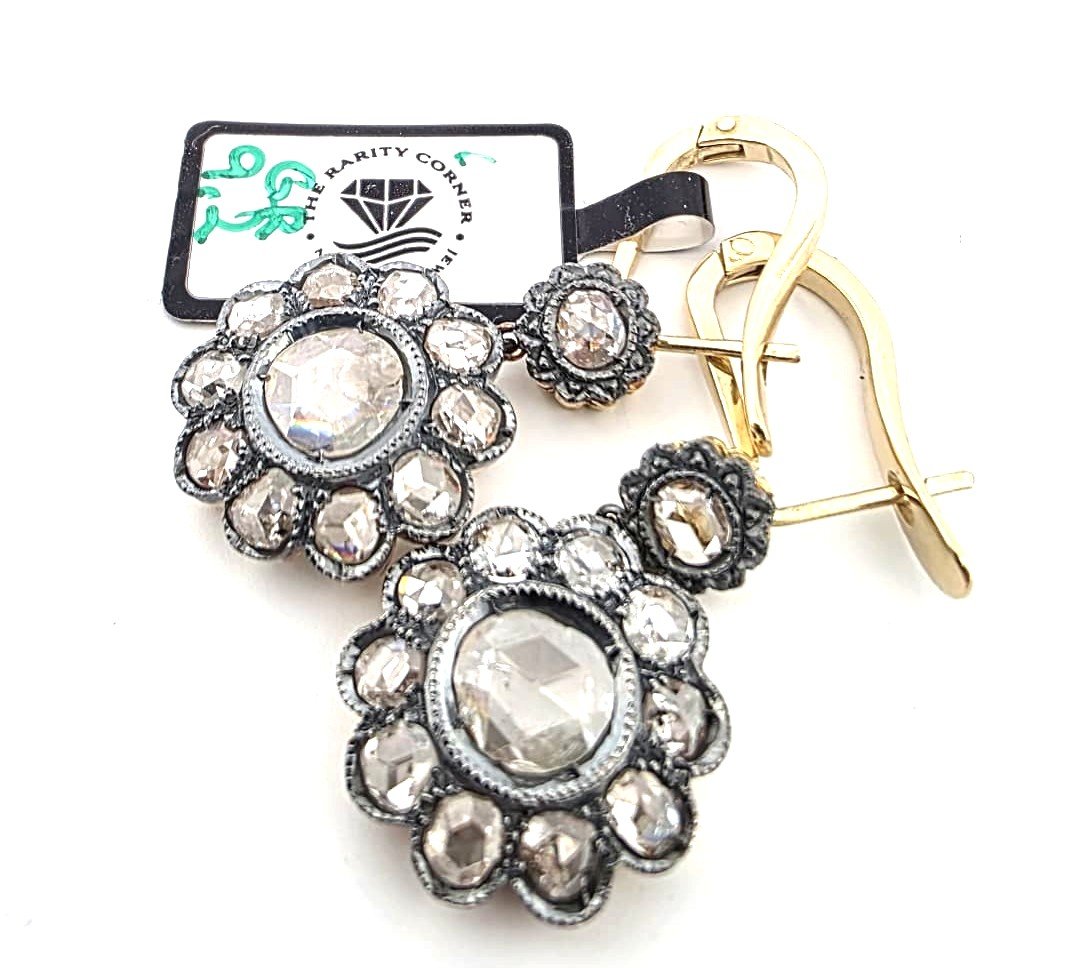 18-karat Yellow Gold Earrings With Coroné-set Pink Diamonds-photo-3