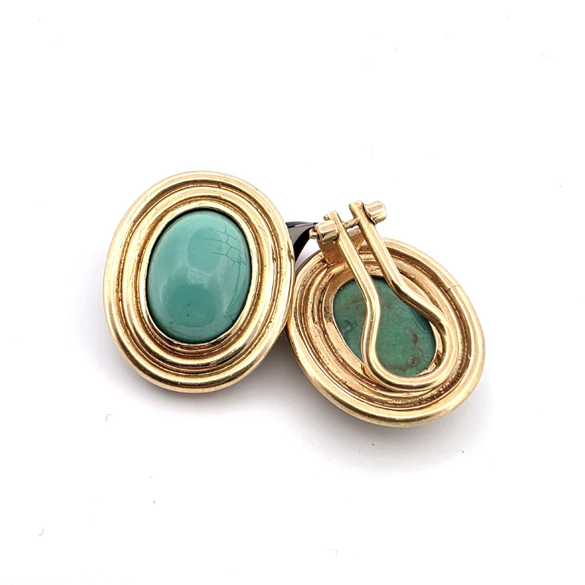 Boucles d’oreilles en or jaune 18kt avec diamants-photo-2