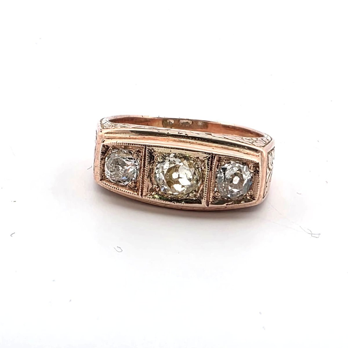 Bague en or rose 14kt avec diamants-photo-2