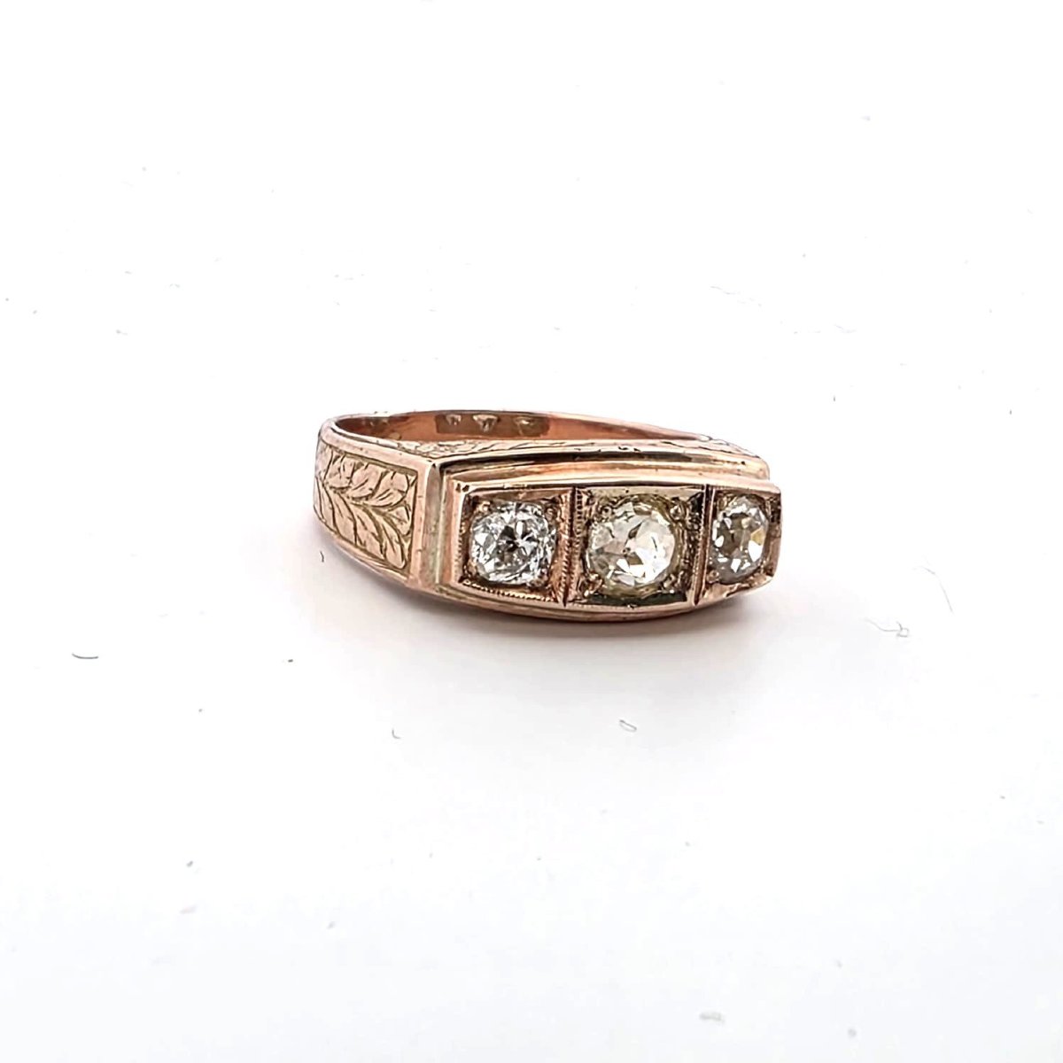 Bague en or rose 14kt avec diamants-photo-3