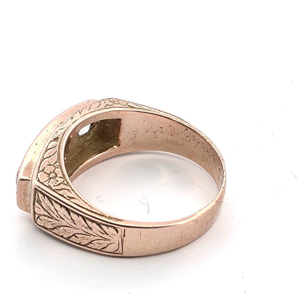 Bague en or rose 14kt avec diamants-photo-3
