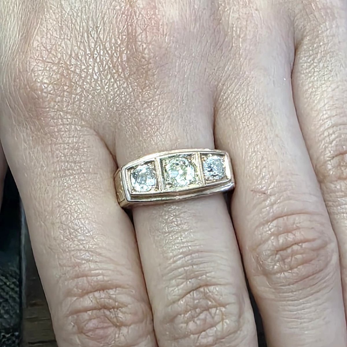 Bague en or rose 14kt avec diamants-photo-4