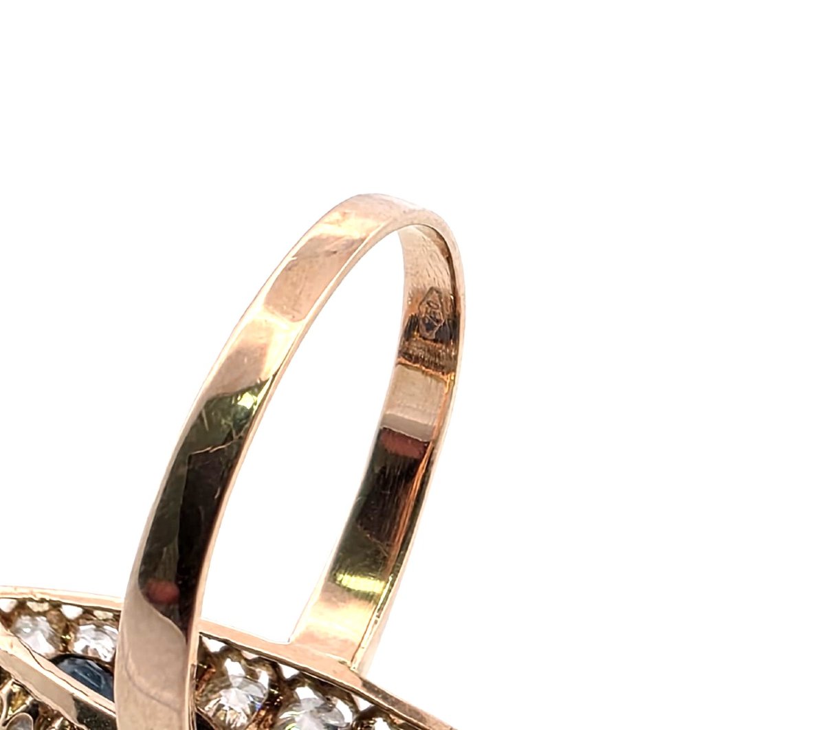 18-karat Yellow Gold Victorian Ring With Diamonds And Sapphires-photo-3