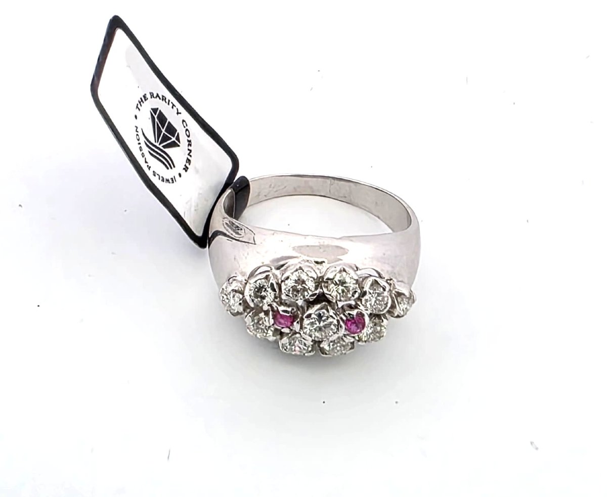 18-karat White Gold Ring With Diamonds And Rubies-photo-3