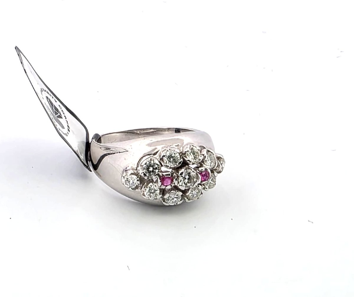 18-karat White Gold Ring With Diamonds And Rubies-photo-4