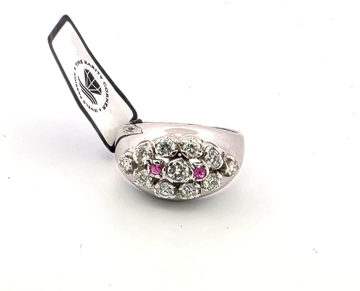 18-karat White Gold Ring With Diamonds And Rubies-photo-5