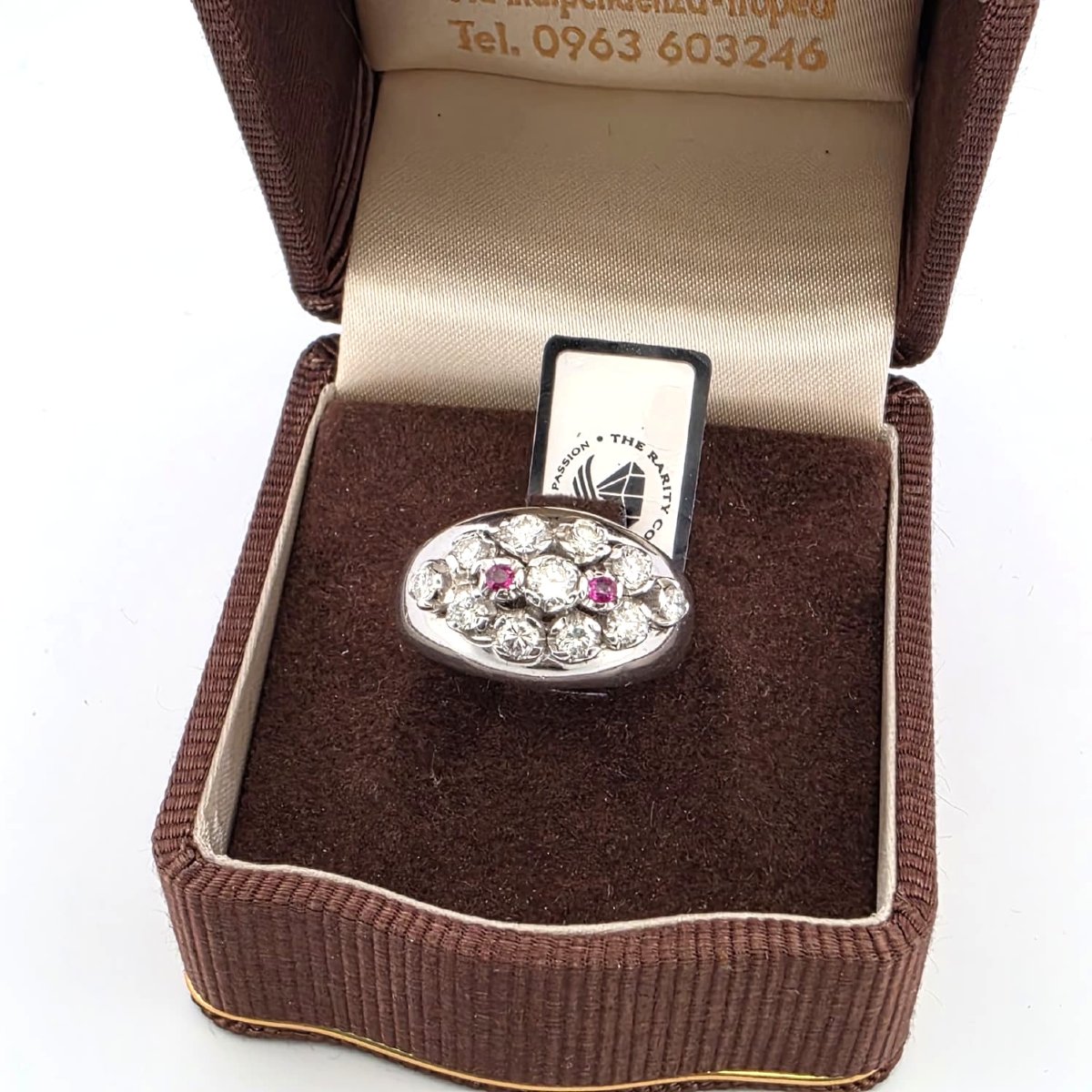 18-karat White Gold Ring With Diamonds And Rubies