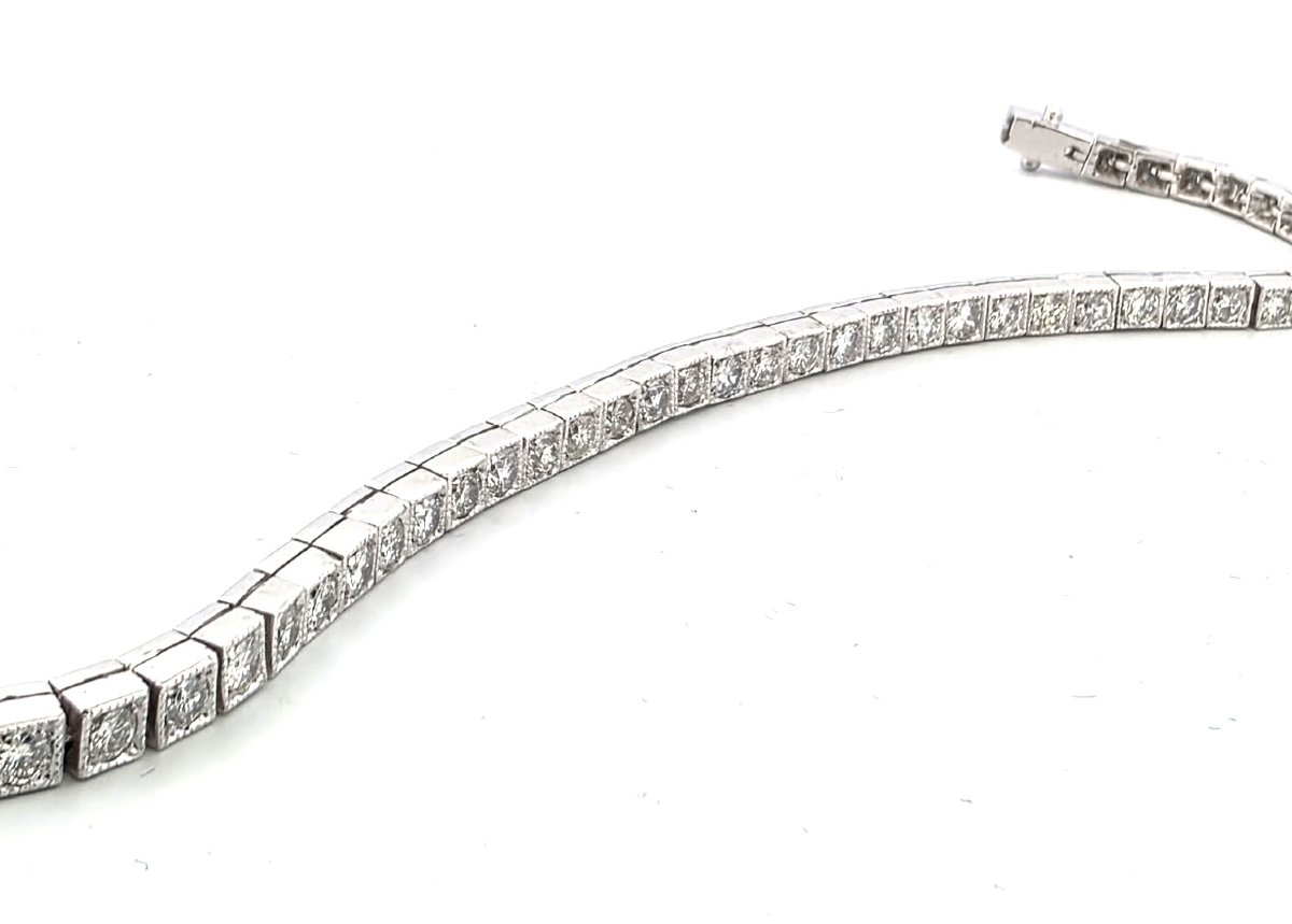 Platinum Tennis Bracelet With Diamonds-photo-3