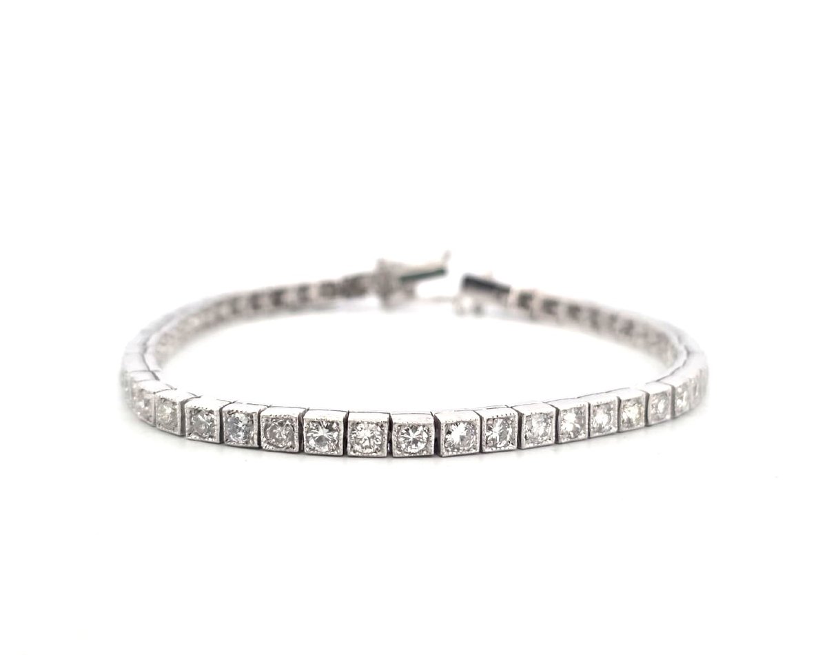 Platinum Tennis Bracelet With Diamonds-photo-2