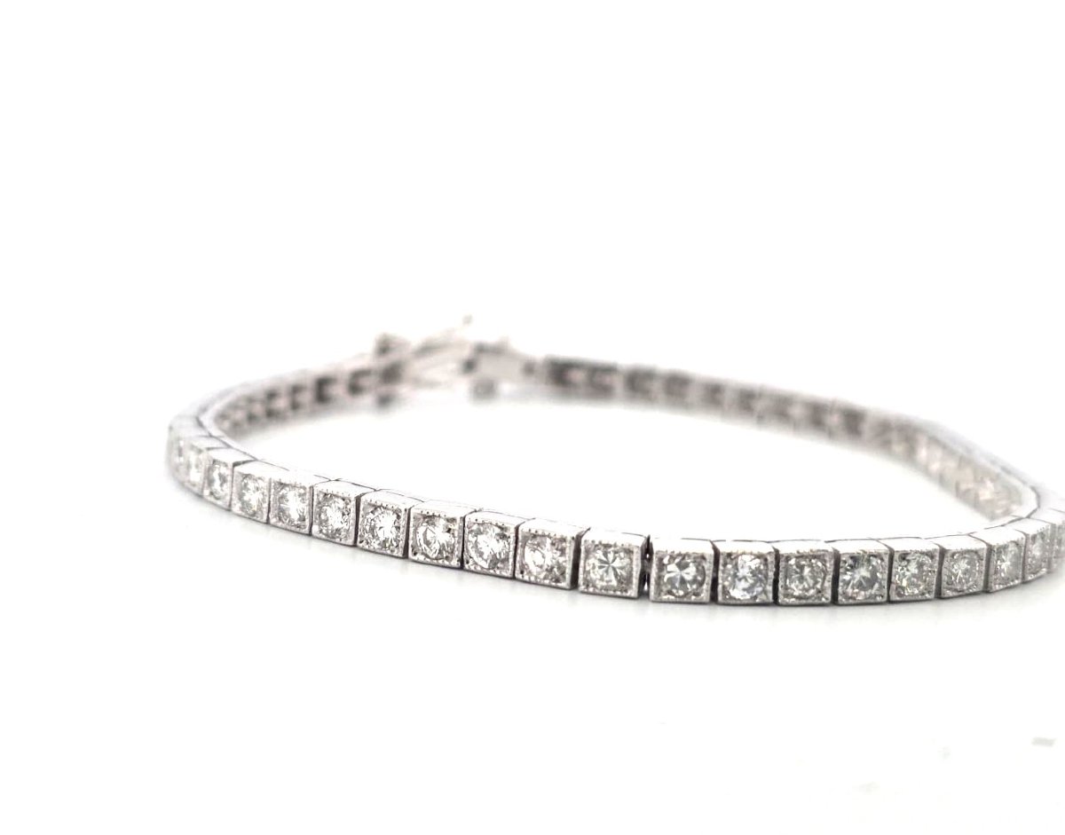 Platinum Tennis Bracelet With Diamonds-photo-3