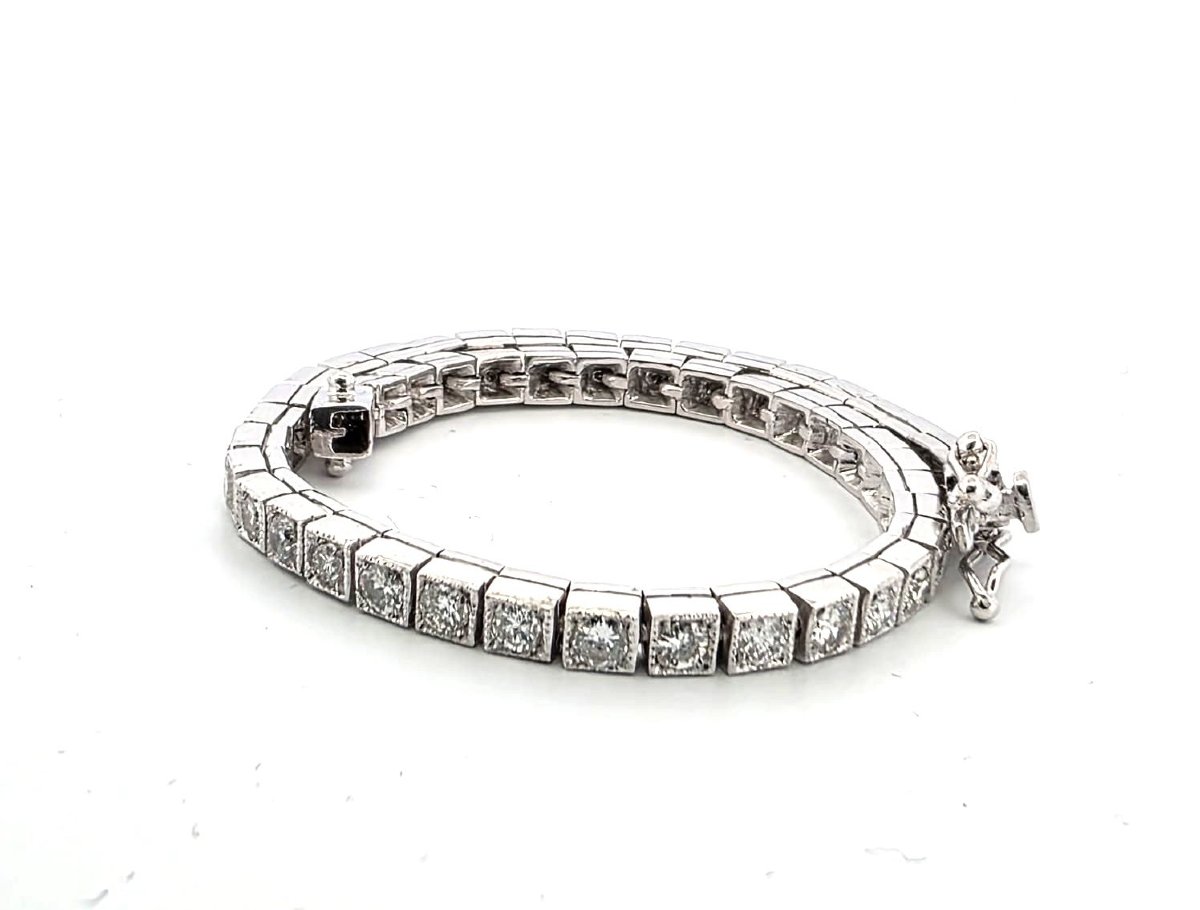 Platinum Tennis Bracelet With Diamonds-photo-4