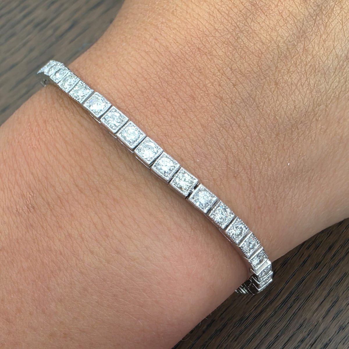 Platinum Tennis Bracelet With Diamonds