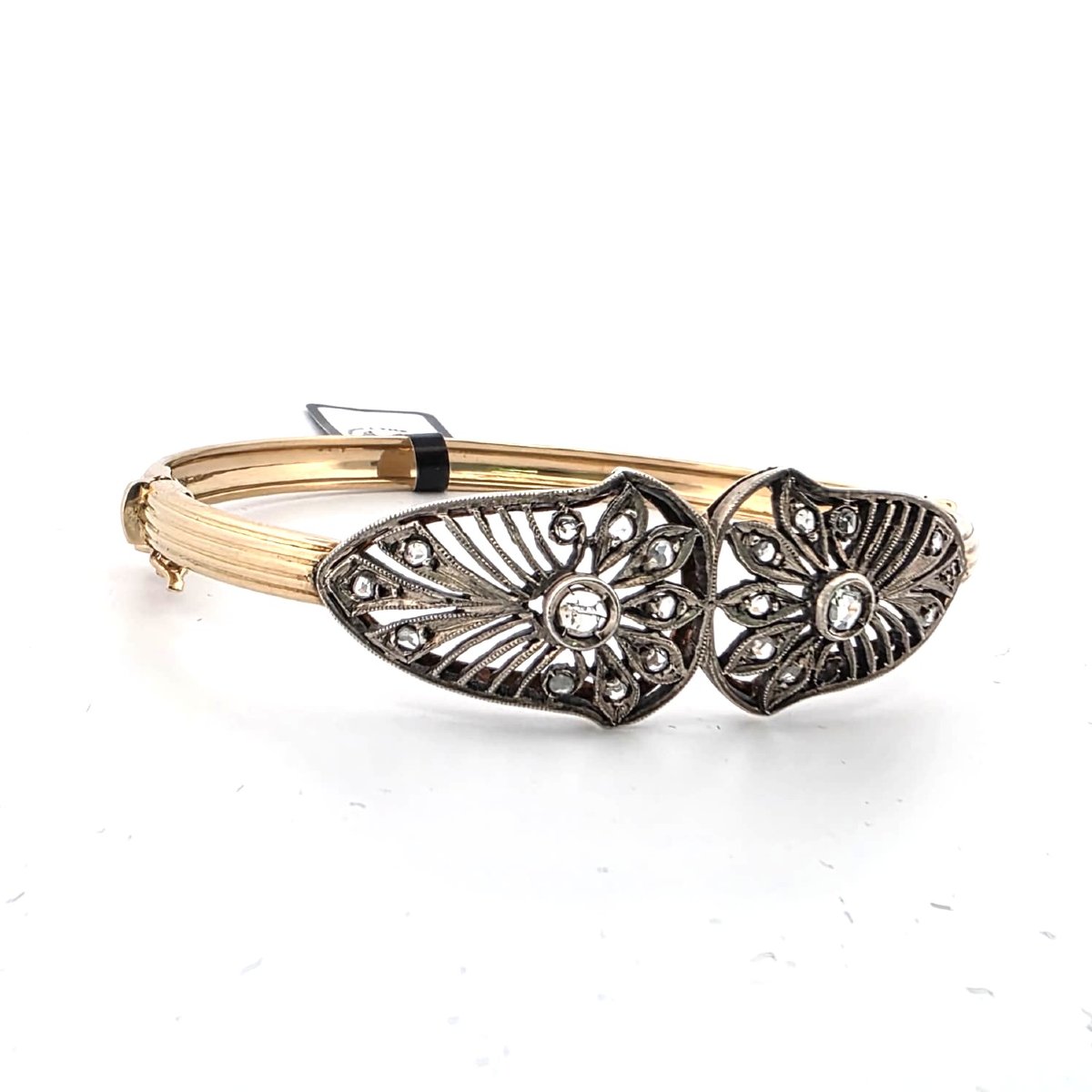 Bracelet rigide victorien avec diamants datant de la seconde moitié du XIXe siècle (vers 1860).-photo-3