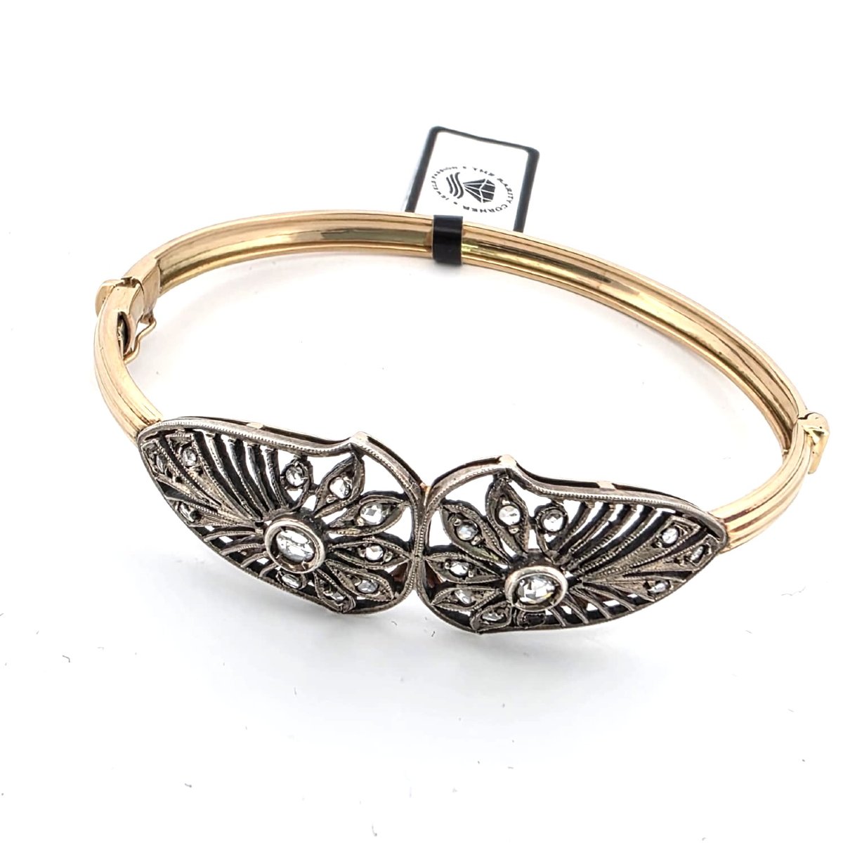 Bracelet rigide victorien avec diamants datant de la seconde moitié du XIXe siècle (vers 1860).-photo-4