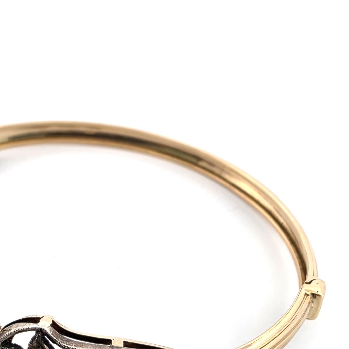 Bracelet rigide victorien avec diamants datant de la seconde moitié du XIXe siècle (vers 1860).-photo-2