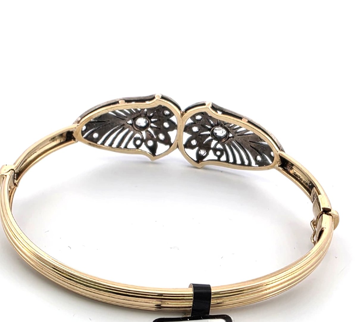 Bracelet rigide victorien avec diamants datant de la seconde moitié du XIXe siècle (vers 1860).-photo-3