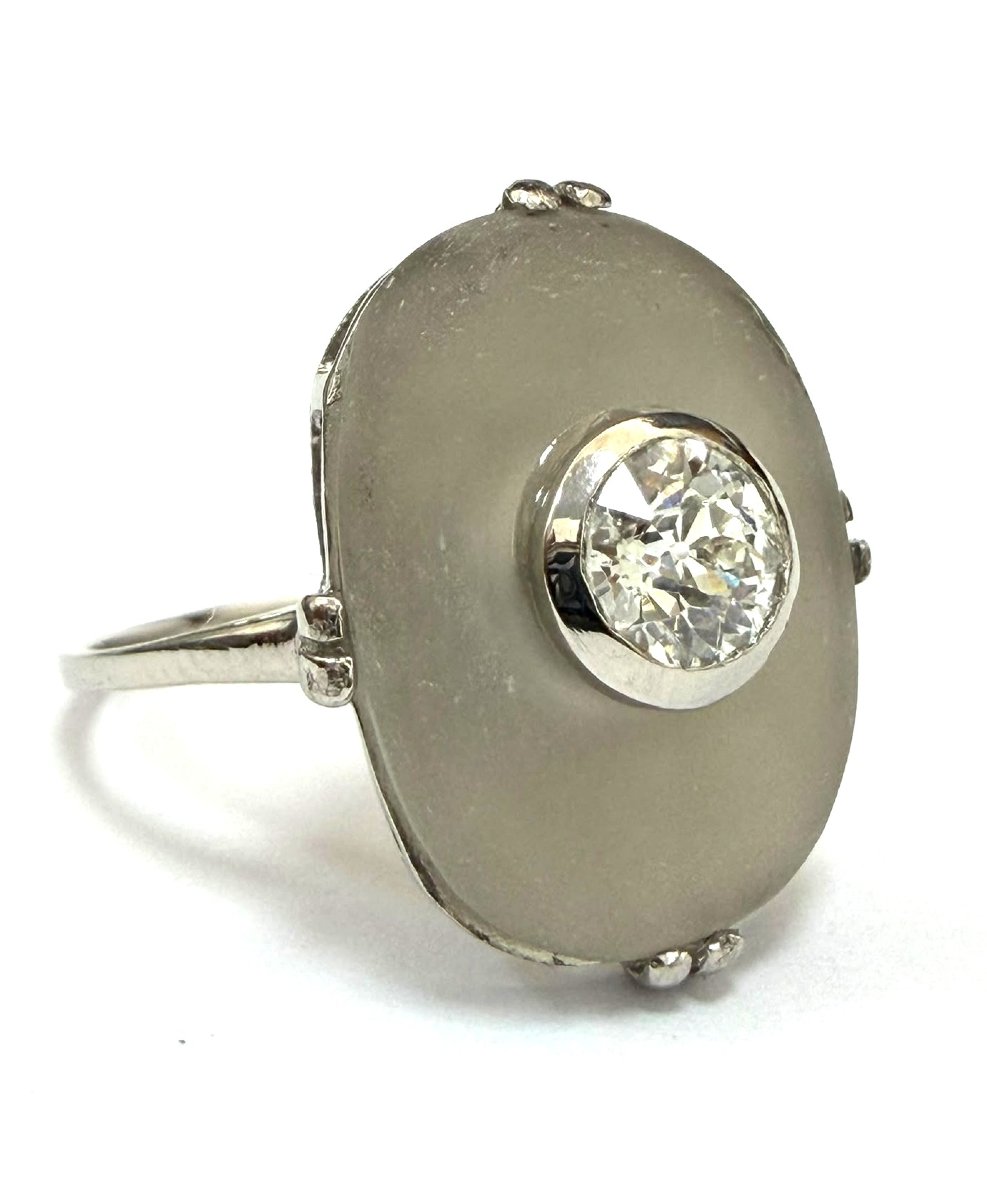 Art Deco Platinum Ring With A Diamond -photo-2