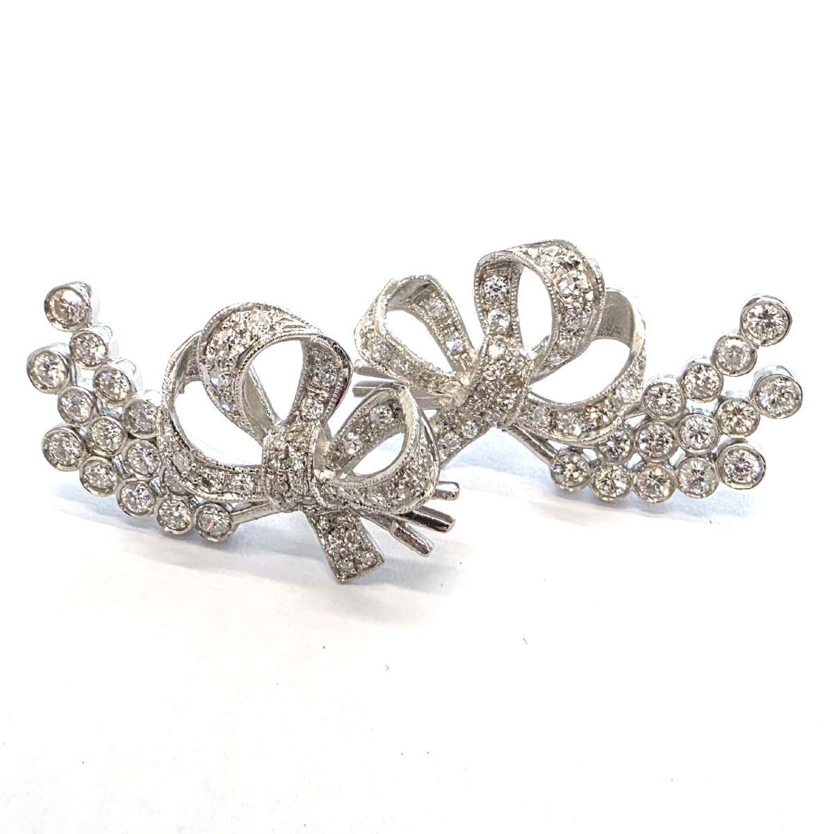 Platinum Earrings With Diamonds-photo-2