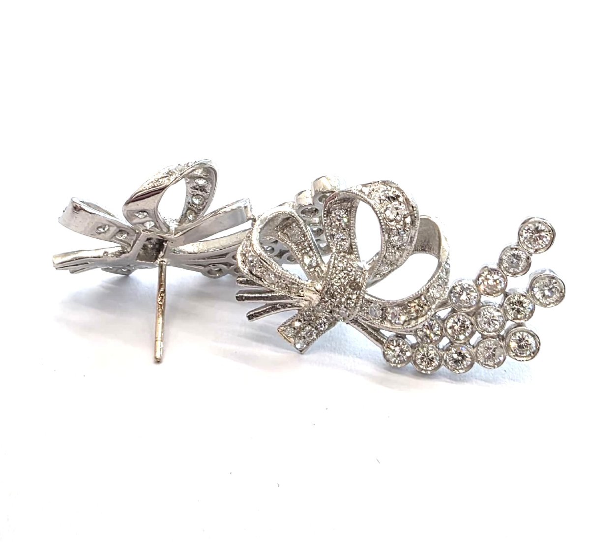 Platinum Earrings With Diamonds-photo-4