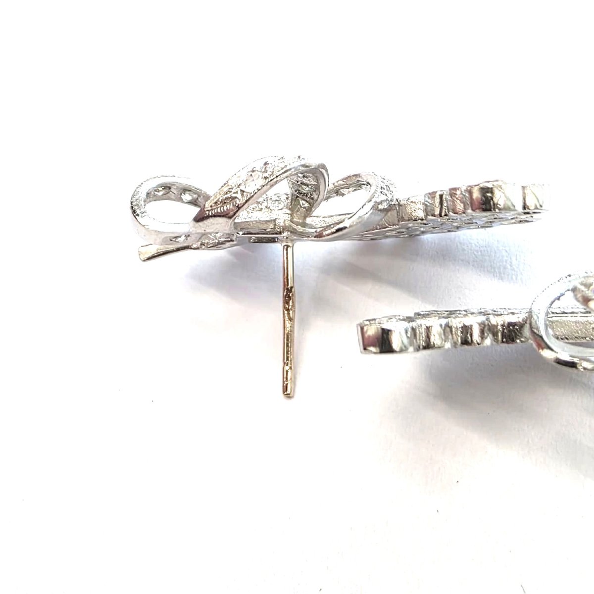 Platinum Earrings With Diamonds-photo-2