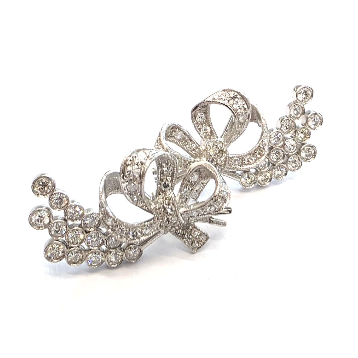 Platinum Earrings With Diamonds-photo-3