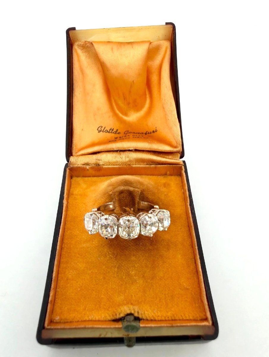 Bague vintage en or blanc 18 carats avec diamants taille antique-photo-2