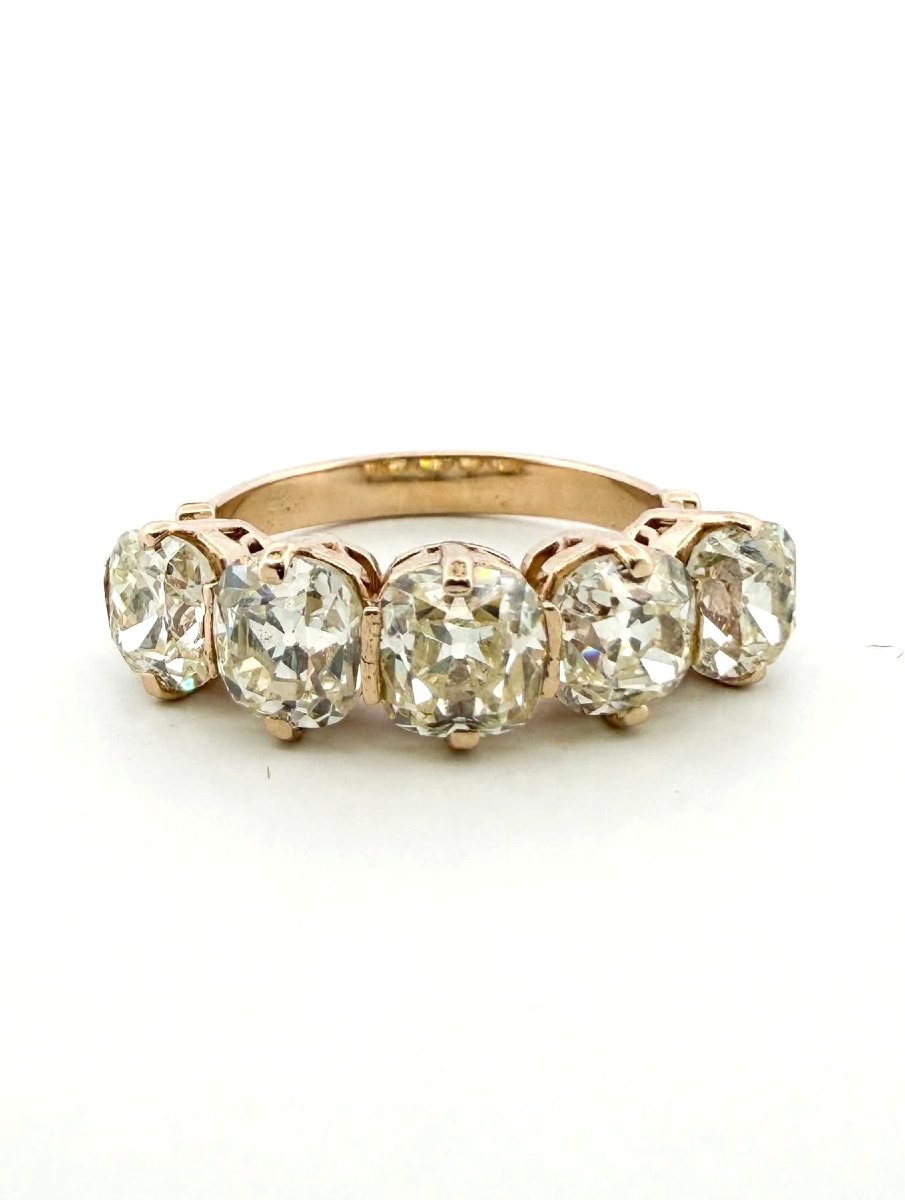 Bague vintage en or blanc 18 carats avec diamants taille antique-photo-3