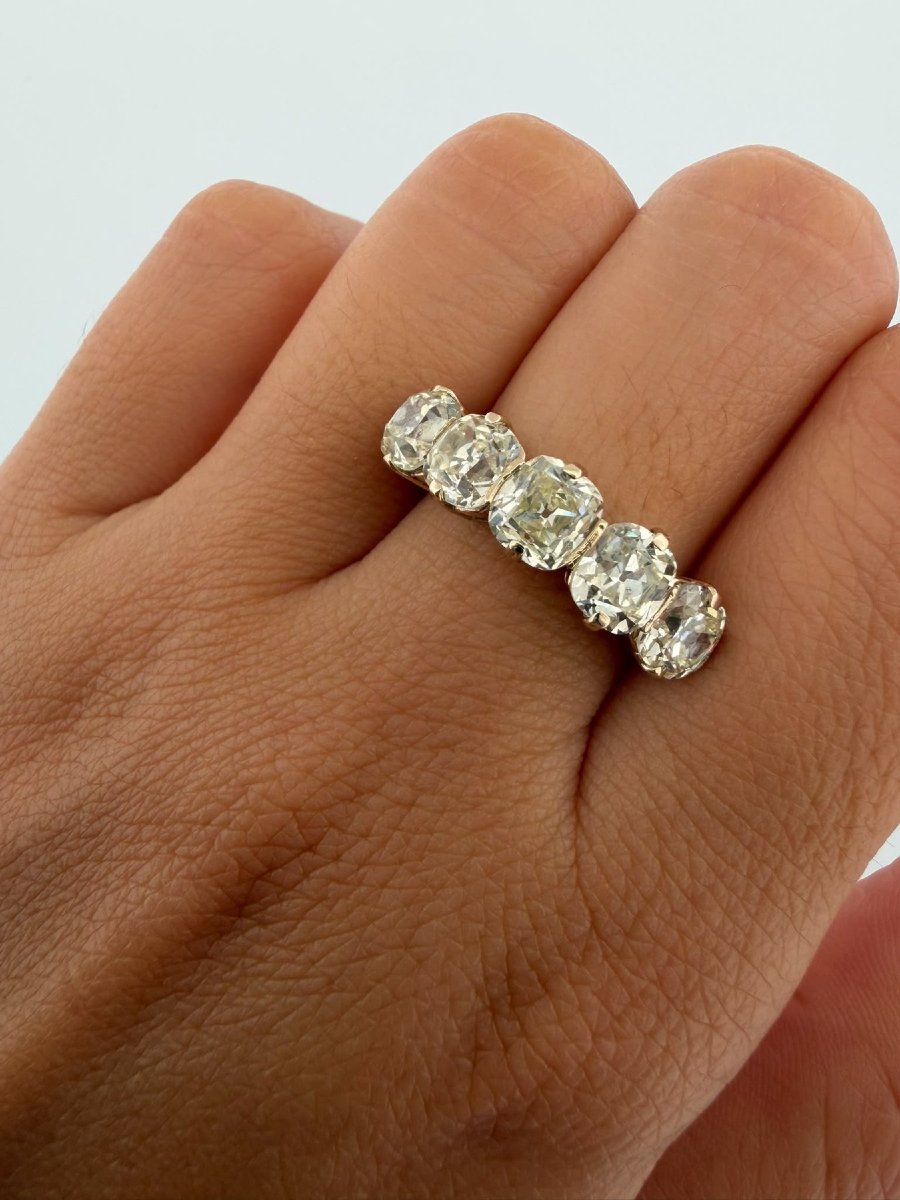 Bague vintage en or blanc 18 carats avec diamants taille antique-photo-5