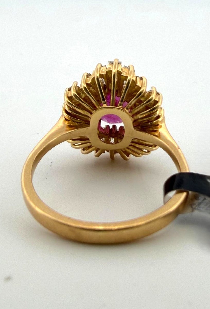 Vintage 18-karat Yellow Gold Ring With A Natural Ruby And Diamonds-photo-1