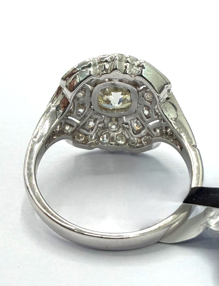 Bague vintage en or blanc 18 Kt avec diamants taille antique Ct 2.50-photo-4