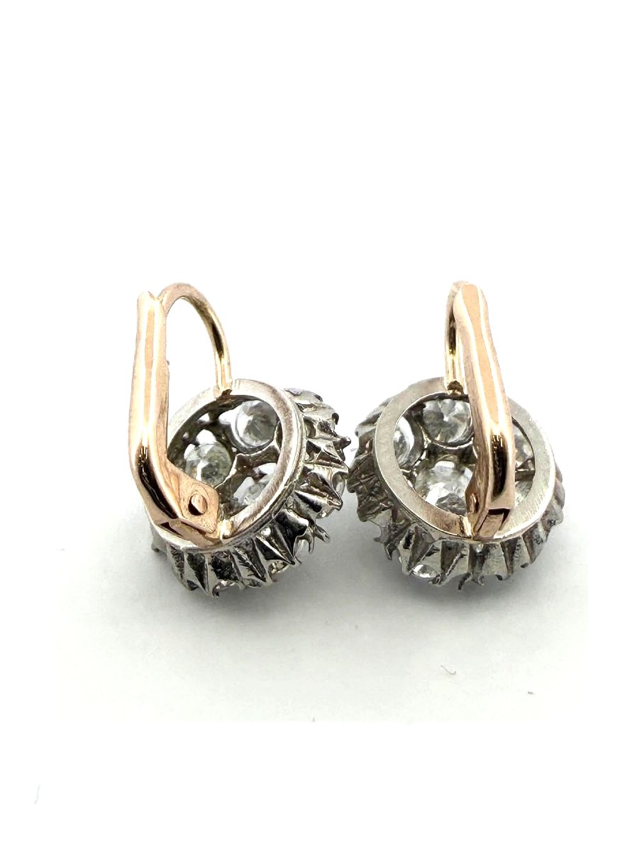 Vintage Platinum Earrings With Diamonds-photo-1