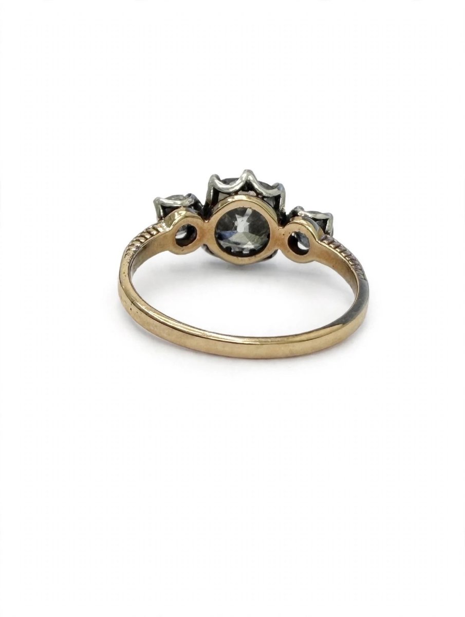 Victorian-style Ring In 18k Gold And Silver With Approximately 2.20 Carats Of Diamonds-photo-2