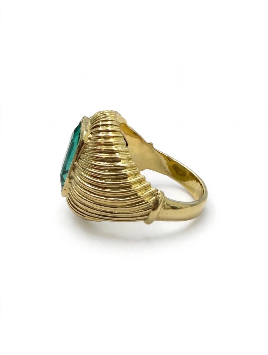 Bague Vintage avec émeraude Zambie centrale Ct 2.50-photo-1