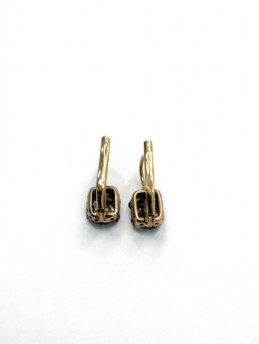 Vintage Earrings In 18k Gold And Silver With Diamonds-photo-3