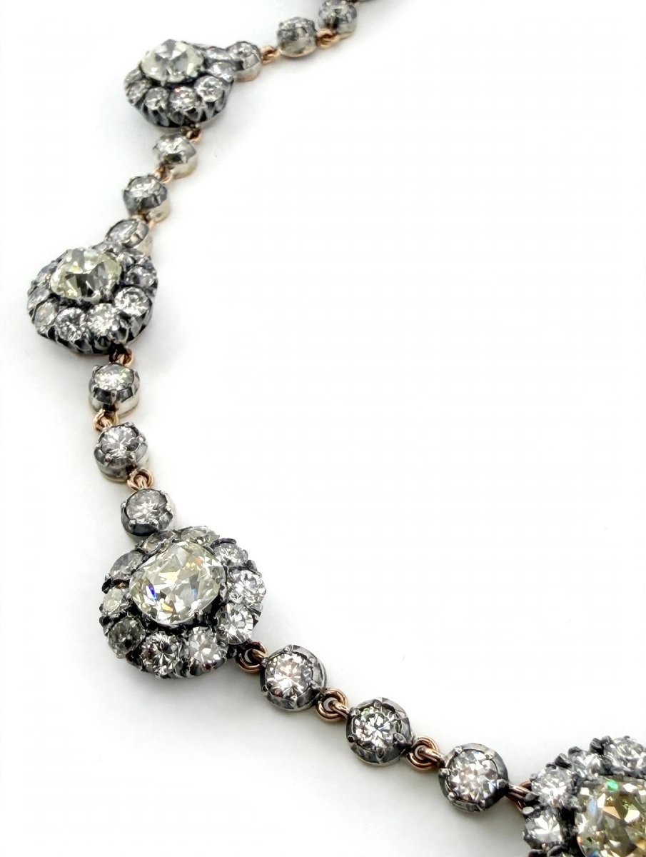Collier Rivière avec des diamants taille antique-photo-4