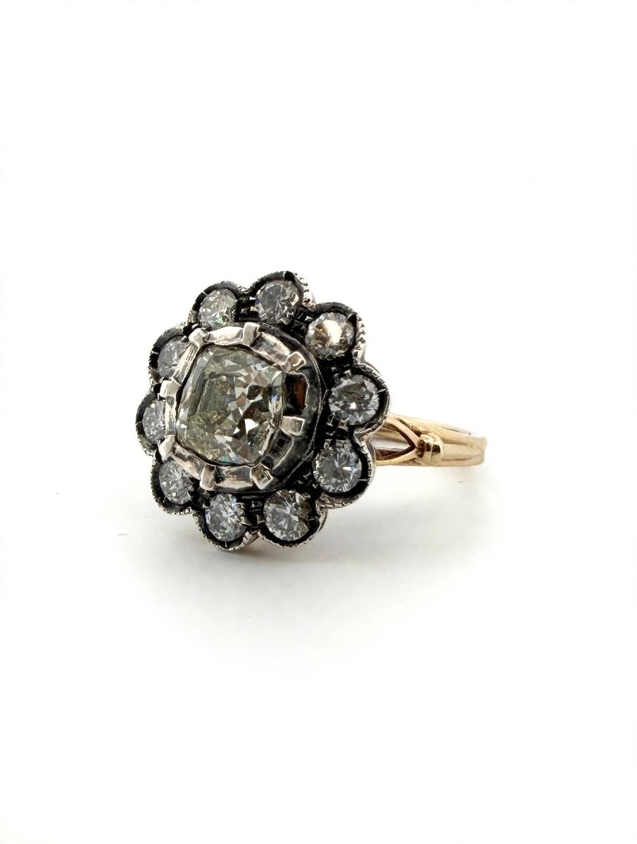Bague Rosetta Antica avec Diamants Old Mine Ct 2.60 environ-photo-2