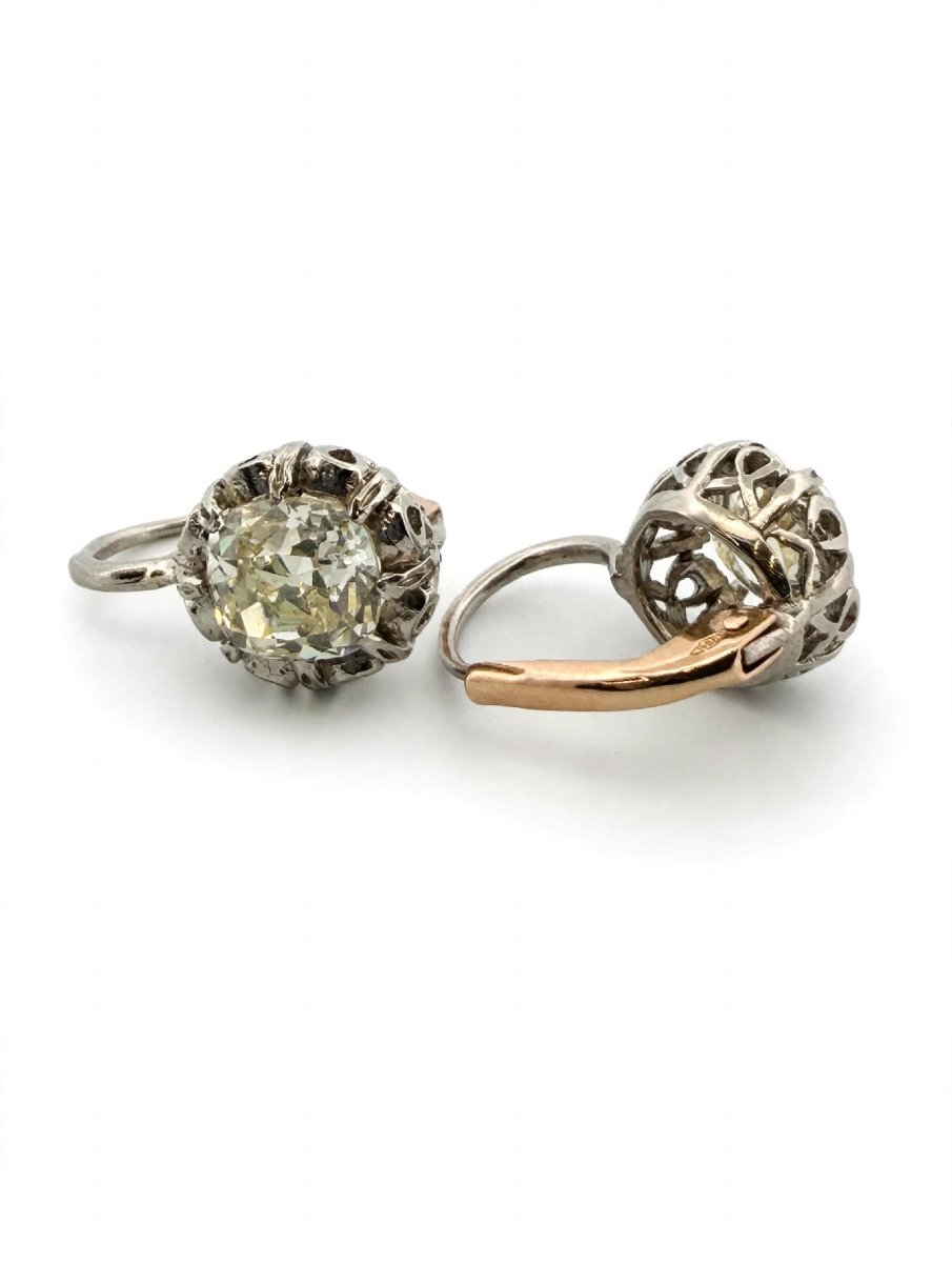Platinum Earrings With Diamonds (approx. 2.50 Ct)-photo-3