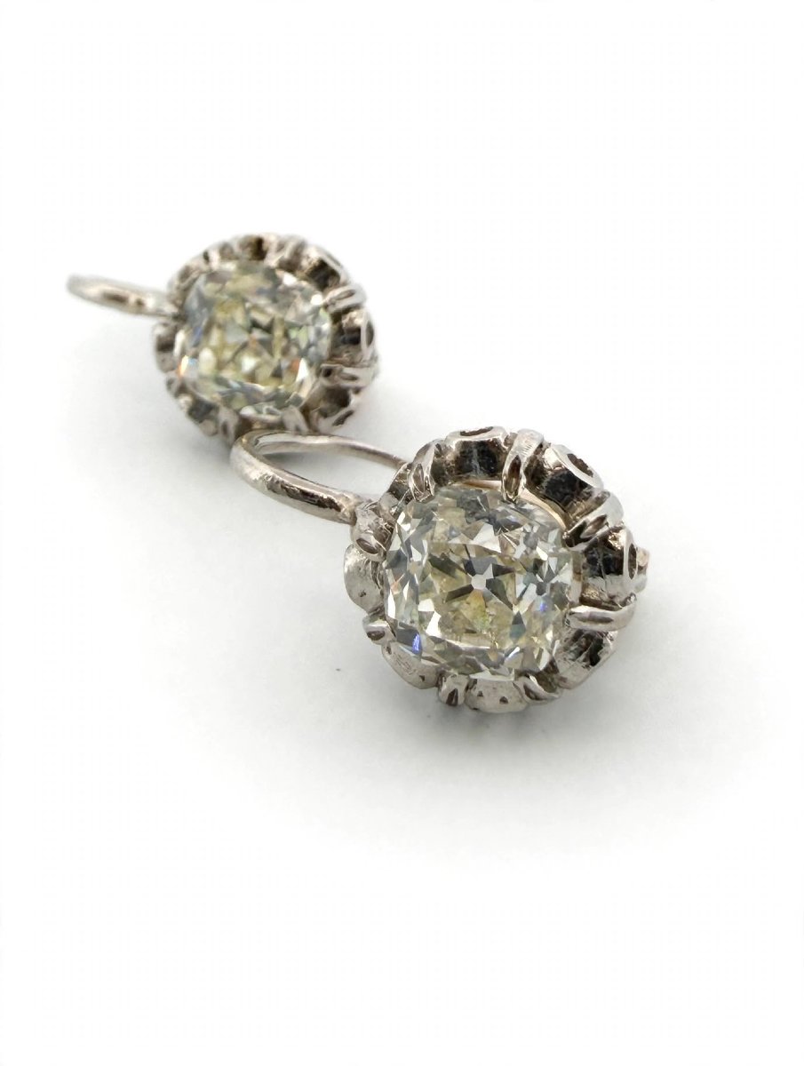 Platinum Earrings With Diamonds (approx. 2.50 Ct)-photo-4