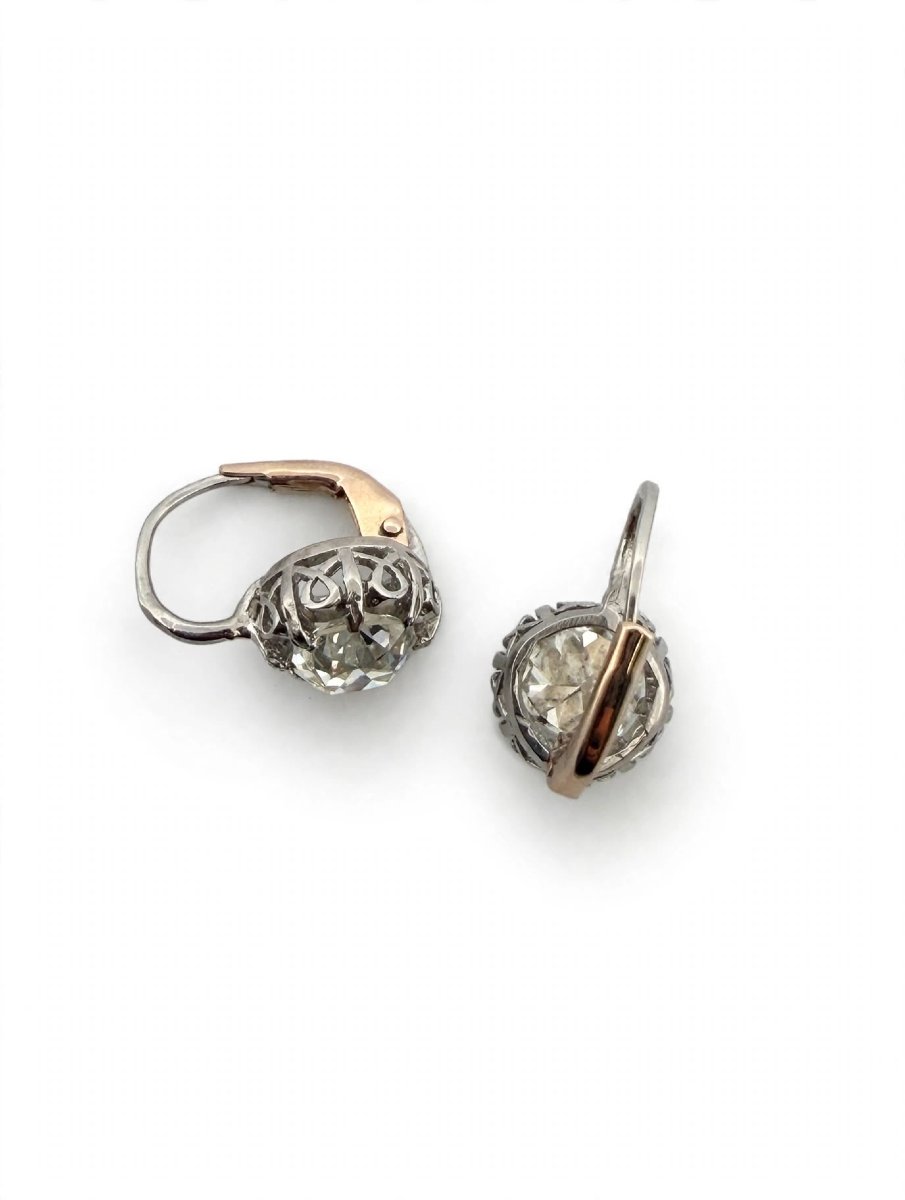 Platinum Earrings With Diamonds (approx. 2.50 Ct)-photo-2