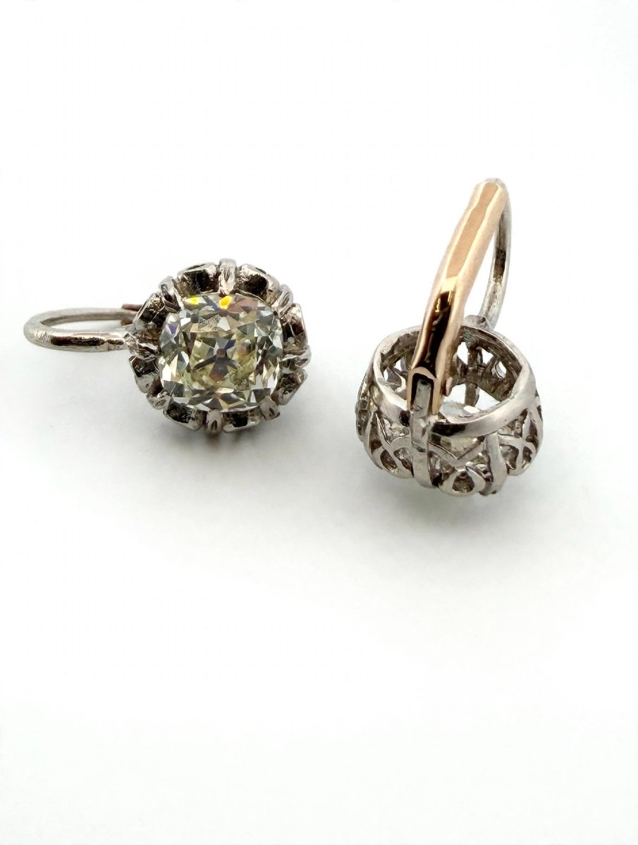 Platinum Earrings With Diamonds (approx. 2.50 Ct)-photo-3