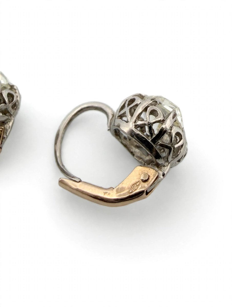 Platinum Earrings With Diamonds (approx. 2.50 Ct)-photo-4