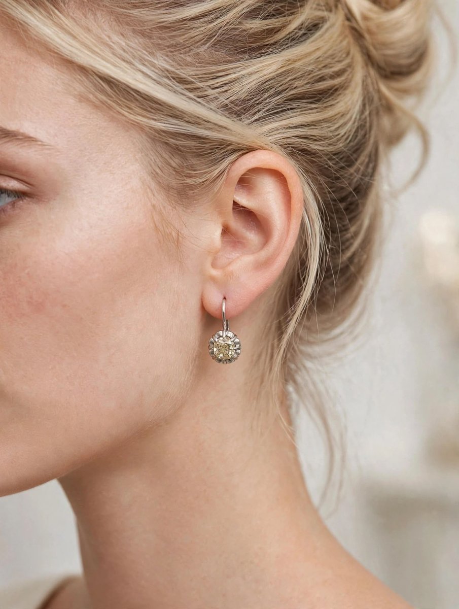 Platinum Earrings With Diamonds (approx. 2.50 Ct)-photo-5