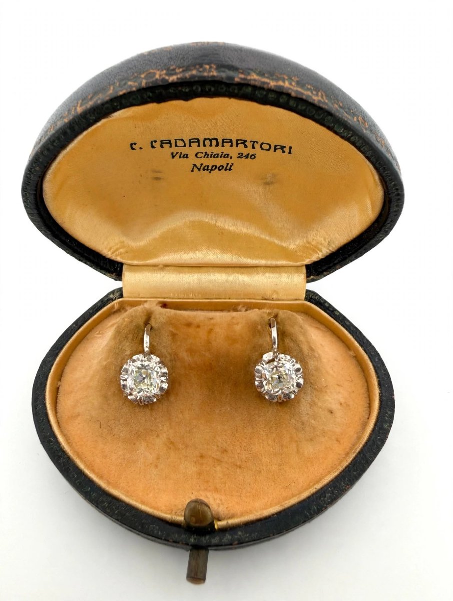 Platinum Earrings With Diamonds (approx. 2.50 Ct)