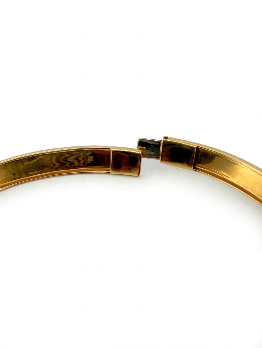 18k Gold Rigid Necklace With Diamonds-photo-4