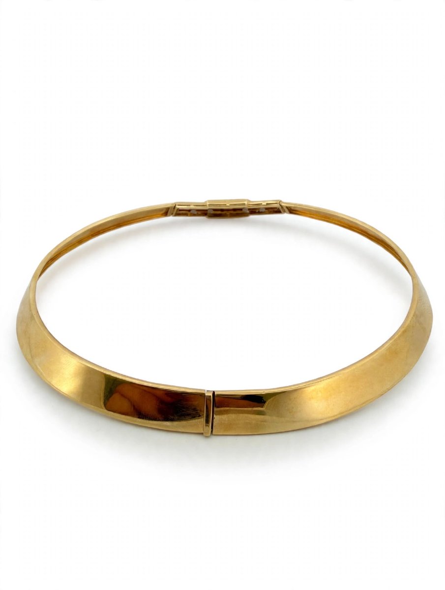 18k Gold Rigid Necklace With Diamonds-photo-5