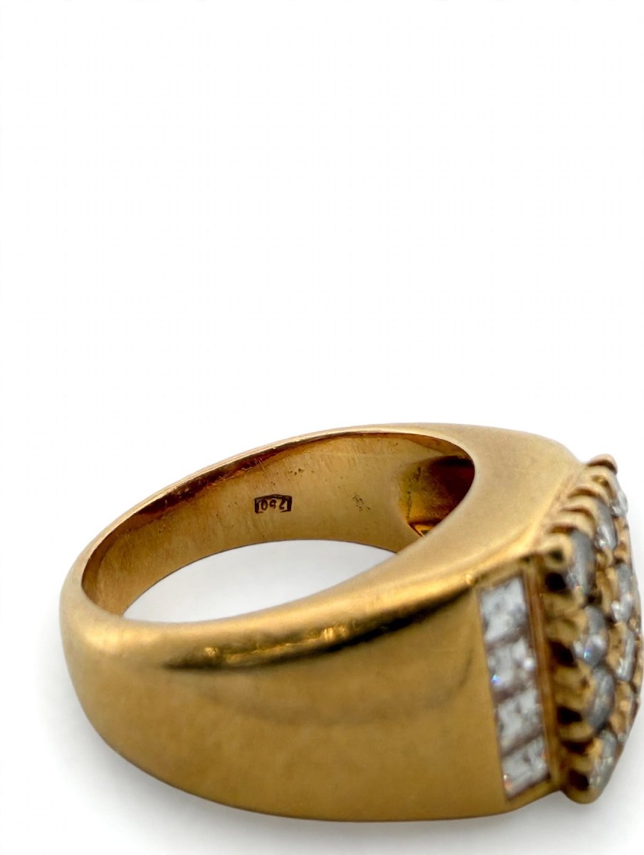 18k Yellow Gold Band Ring With Diamonds-photo-4