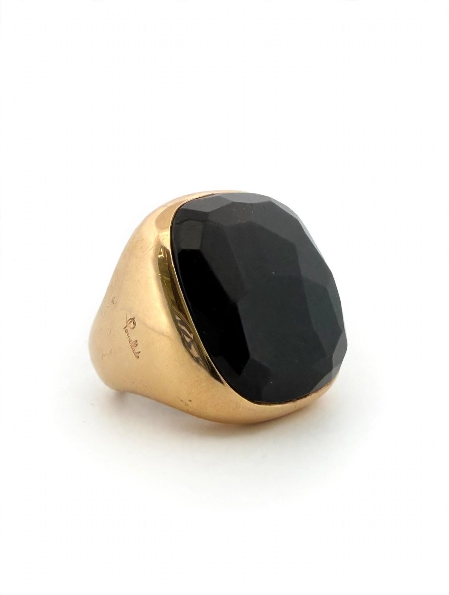 Bague Pomellato modèle Victoria enchâssé d’un grand cabochon à jet facetté-photo-2