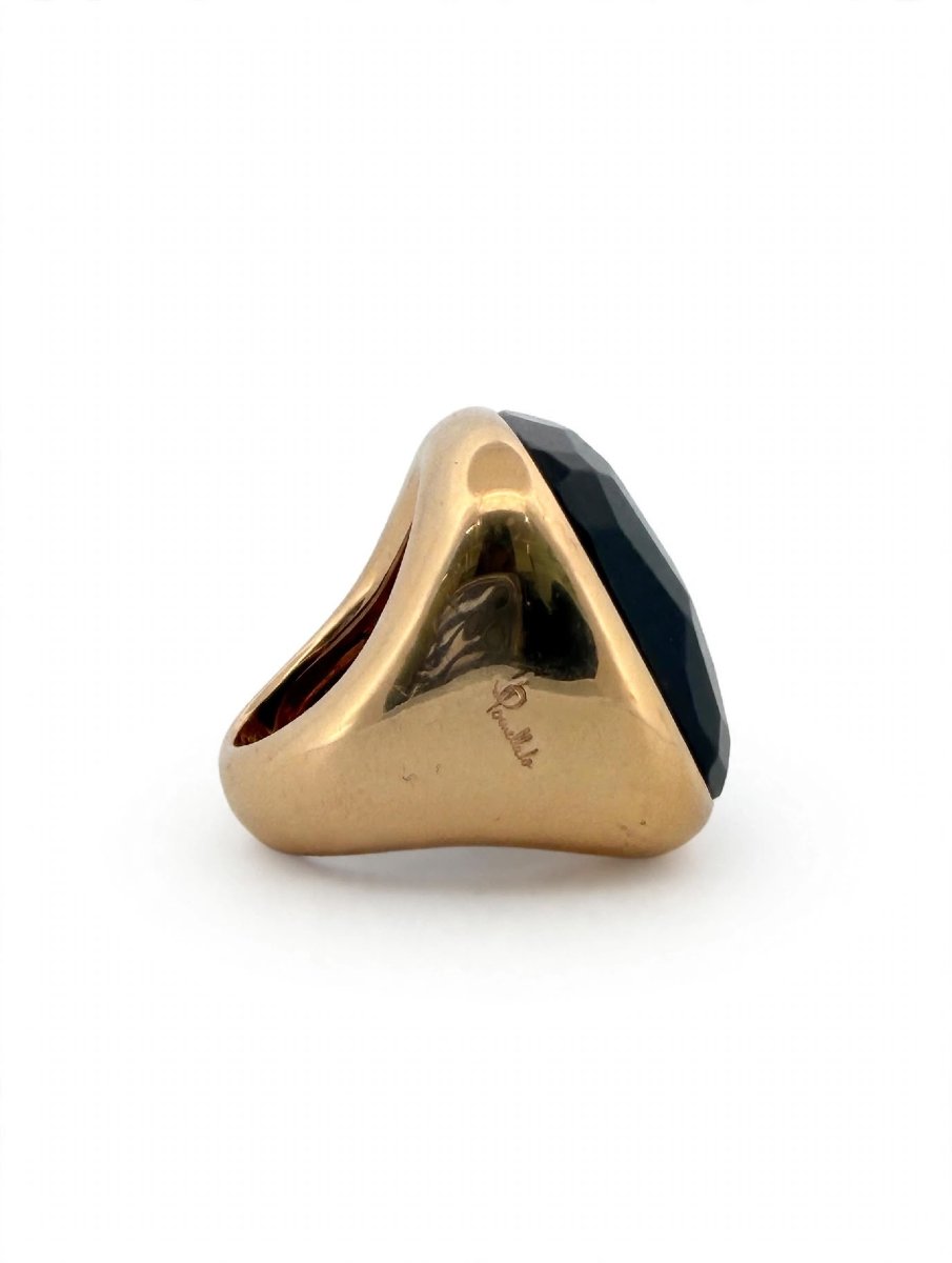 Bague Pomellato modèle Victoria enchâssé d’un grand cabochon à jet facetté-photo-4
