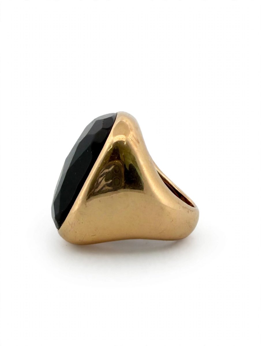 Bague Pomellato modèle Victoria enchâssé d’un grand cabochon à jet facetté-photo-2